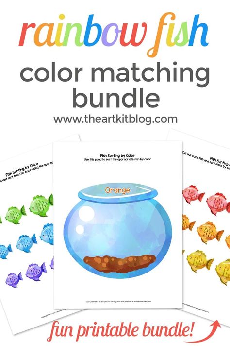 Rainbow Fish Color Sorting Printable Pack Rainbow Fish Activities, Rainbow Science, Preschool Ocean, Preschool Color Activities, Fish Printables, Fish Color, Fish Activities, Fun Educational Activities, Fishing Pictures