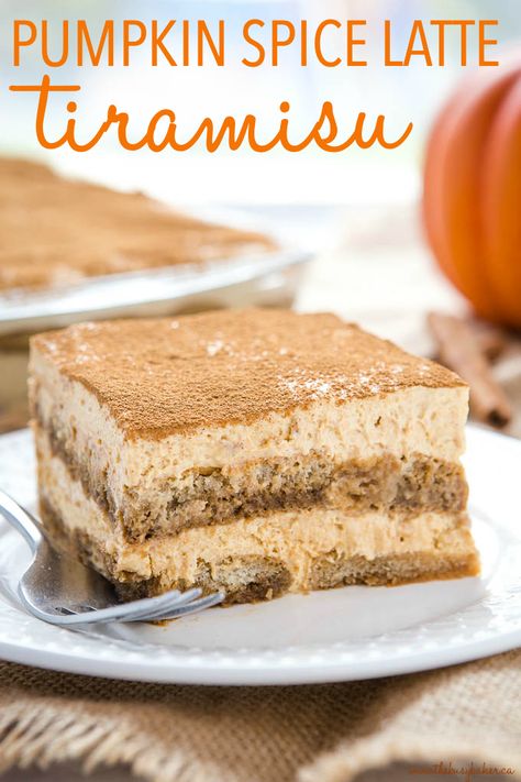 Pumpkin Tiramisu is an easy no bake dessert for fall, bursting with pumpkin flavour! Make this easy tiramisu recipe to serve for Thanksgiving! Recipe from thebusybaker.ca! #tiramisu #pumpkin #spice #latte #pumpkinspicelatte #fall #thanksgiving #christmas #holidays #dessert #sweet #nobake #recipe Pumpkin Tiramisu, Dessert For Thanksgiving, Easy Tiramisu Recipe, Delicious Holiday Desserts, No Bake Pumpkin, Bake Pumpkin, Brownie Desserts, Tiramisu Recipe, Easy No Bake Desserts