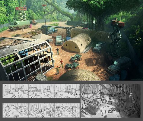 Dinosaur Hunter Outpost (FarCry style) by Matthew Harris | Realistic | 2D | CGSociety Matthew Harris, Dino Island, Dinosaur Hunter, Lego Jurassic, Jurrasic Park, Apocalypse Art, Jurassic Park World, Dinosaur Art, Prehistoric Creatures