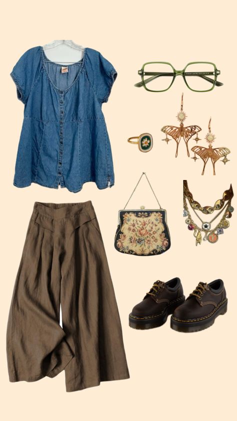 queer fall outfit inspo #granola #cottagecore #indie Winter Granola Outfit, Fall Granola Outfits, Outfit Inspo Granola, Winter Cottagecore Outfit, Cottagecore Outfits Aesthetic, Cute Granola Outfits, Vintage Cottagecore Outfits, Granola Outfits, Cottagecore Outfit