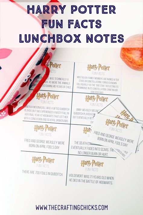 Harry Potter Fun Facts, Lunchbox Printables, Shelby Lynn, Classe Harry Potter, Lunchbox Jokes, Harry Potter Classroom, Lunchbox Notes, School Id, Healthy School Lunches