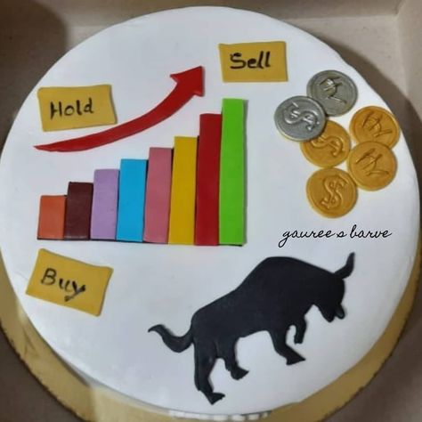 Stock Market Decorations, Share Market Cake Design, Stock Market Cake Ideas, Share Market Theme Cake, Funny Cakes, Fab Cakes, Cake Stock, Business Portrait Photography, Boss Birthday