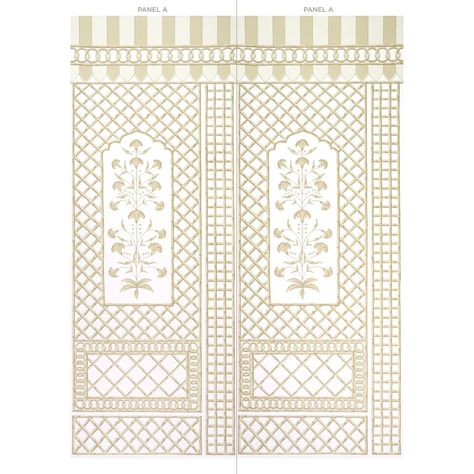 Bamboo Trellis Panel A - Neutral Wallpapers | Schumacher Neutral Wallpapers, Bamboo Trellis, Trellis Panels, Wallpaper Set, Trellis Wallpaper, Silk Wallpaper, Neutral Wallpaper, Hospitality Projects, Lattice Design