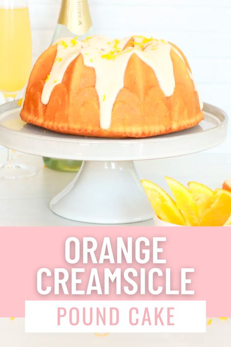 This Orange Creamsicle Pound Cake was inspired by one of my absolute favorite summer treats. It’s the simplicity of the orange and the luxury of the cream fused into one nostalgia-inducing bite. Orange Pound Cake Recipe, Fluffy Chocolate Cake, Creamsicle Cake, Orange Pound Cake, Flourless Cake, Refreshing Desserts, Easy No Bake Desserts, Orange Creamsicle, Pound Cake Recipes