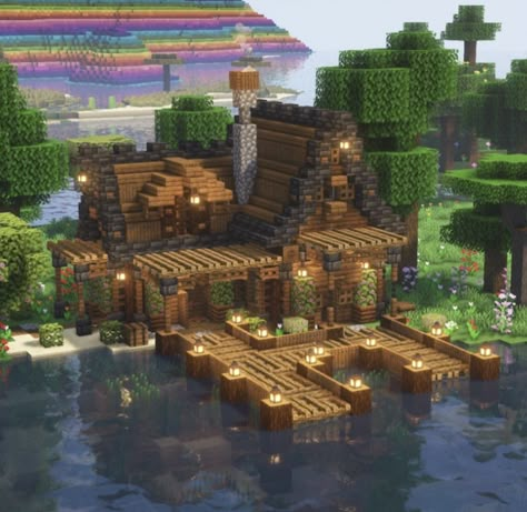 Shed Minecraft, Cute Minecraft House Ideas, Minecraft House Ideas Survival, Modern Minecraft House, Cute Minecraft House, Minecraft Barn, House Ideas Minecraft, Survival Minecraft, Modern Minecraft