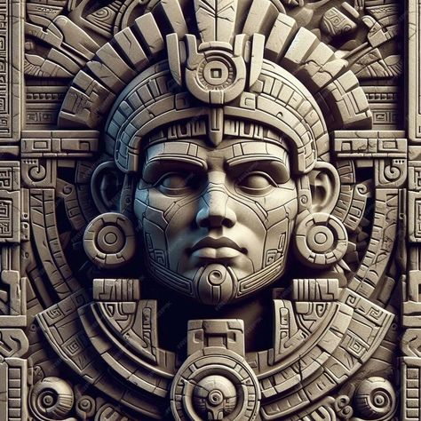 Premium Photo | Guardian of Time Ancient Mayan Deity Carved in Stone Mayan Mandala, Mayan Goddess, Aztec Temple, Mayan Temple, Aztec Artwork, Mayan Symbols, Aztec Tattoo Designs, Mexican Culture Art, Ancient Aztecs