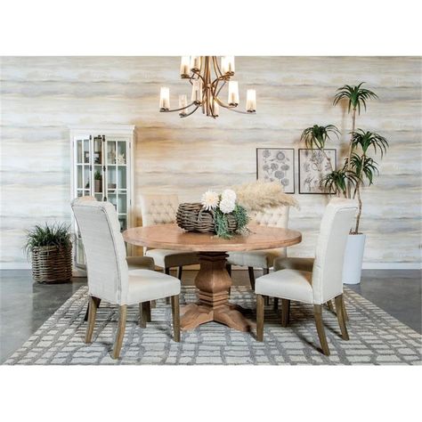 Round Dining Table Decor, Decorative Pedestal, Traditional Dining Set, Round Dining Room Sets, Round Dining Table Sets, Dining Table Dimensions, Round Dining Room, Round Dining Set, Traditional Dining