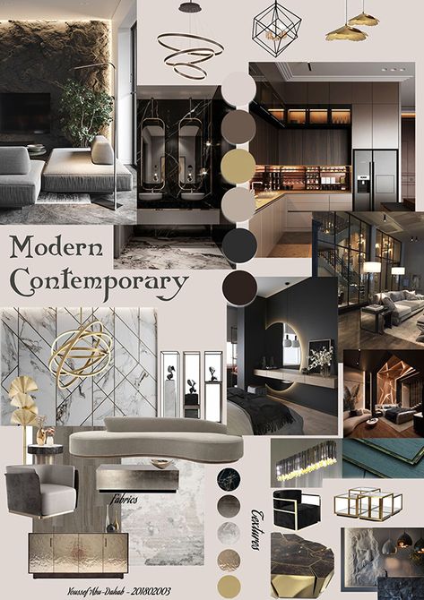 Modern Contemporary Moodboard on Behance Contemporary Theme Interior Design, Luxury Interior Mood Board, Interior Moodboard Presentation, Contemporary Mood Board Interior Design, Moodboard Kitchen Design, Bedroom Moodboard Interior Design, Bedroom Mood Board Interior Design, Modern Contemporary Mood Board, Interior Mood Board Ideas