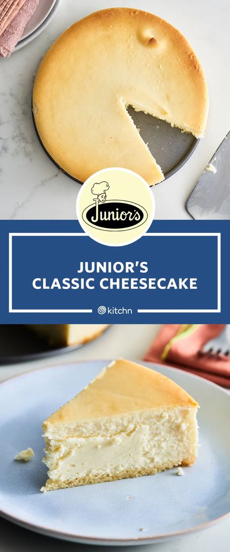 Jr Cheesecake Recipe, Fun Cheesecake, Newyork Cheesecake, Juniors Cheesecake, Cheesecake Recipes Classic, Homemade Cheesecake, Classic Cheesecake, Savory Cakes, Easy Cheesecake Recipes