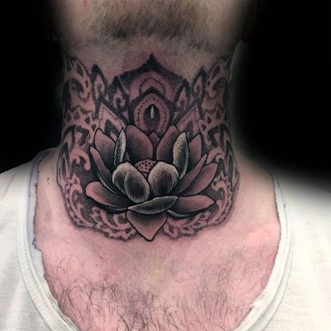 100 Dotwork Tattoo Designs For Men - Intricate Pattern Ink Ideas Throat Tattoos, Flower Neck Tattoo, Hals Tattoo Mann, Full Neck Tattoos, Tattoo Male, Best Neck Tattoos, Small Neck Tattoos, Side Neck Tattoo, Tatuagem Masculina Pequena