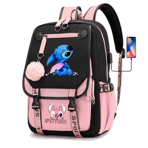 eBay Stitch Students Backpack Boys Girls Outdoor Cartoon Daypack With Usb Charge Port Highlights: Cartoon Usb Charge Port Backpack Kids Gift Girls Boys Large Capacity Description: Waterproof Backpack: Cute girls laptop bag with high quality fabric waterproof fabric, lightweight and non-fading. This can protect your items from the fine rain. Suitable for teenagers,as a school bag for daily use and travel, etc. Ergonomic Design: School kids backpack is ergonomic with adjustable and removable back straps. You can adjust its length to fit your height and body structure. Relieve the pressure on your shoulders, and the shoulder straps are made of highly breathable material, so you won't be stuffy and sweaty for a long time. Unique and Fashionable: Fashionable and popular ribbon design, more impo Baby Stitch, Lilo And Stitch Merchandise, Stitch Backpack, Number Gifts, Lilo Y Stitch, Travel Rucksack, Lilo E Stitch, Cute Stitch, Boys Backpacks