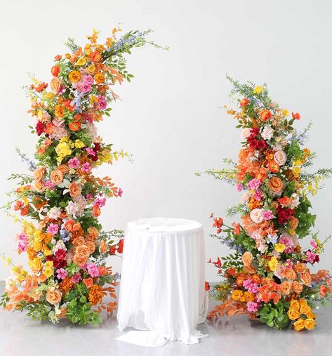 Colorful Arch Flower Wedding Backdrop Decor Flower Archway for Bridal Shower Flower Arch Arrangement for Valentines Day Anniversary  Material:silk Occasion:Valentine's Day,Party,Home,Garden,wedding , baby shower , shop decor , bridal shower ,Anniversary , engagement , Event decor , flower arrangements Colors: as pic showed Total length:as show in the picture SHIPPING : 3-5 days for make after placing an order. 1. Large packages of the flowers are transported through EMS or China Post，about one months. 2. Small packages of the flowers are transported by epacket, about 2 months. Sometimes it will be longer. Sometimes it will be faster. ★ So when you place an order, please be sure to tell me your delivery time. ★ If the package cannot arrive on time, I will tell you the refund before shipping Flower Half Arch Wedding, Asymmetric Wedding Arch, Floral Half Arch Wedding, Fall Flower Backdrop, Colorful Summer Wedding Decor, Spring Flower Arch, Wedding Arch Colorful, Spring Wedding Arch Ideas, Fall Arch Decor