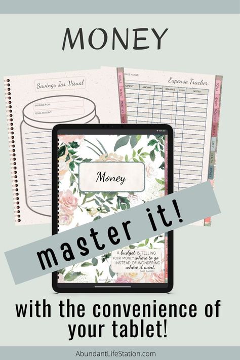 Master Your Money on Your iPad or Tablet Tablet Planner, Digital Life Planner, Monthly Savings, Savings Jar, Life Binder, Expense Tracker, Money Goals, Dave Ramsey, Abundant Life