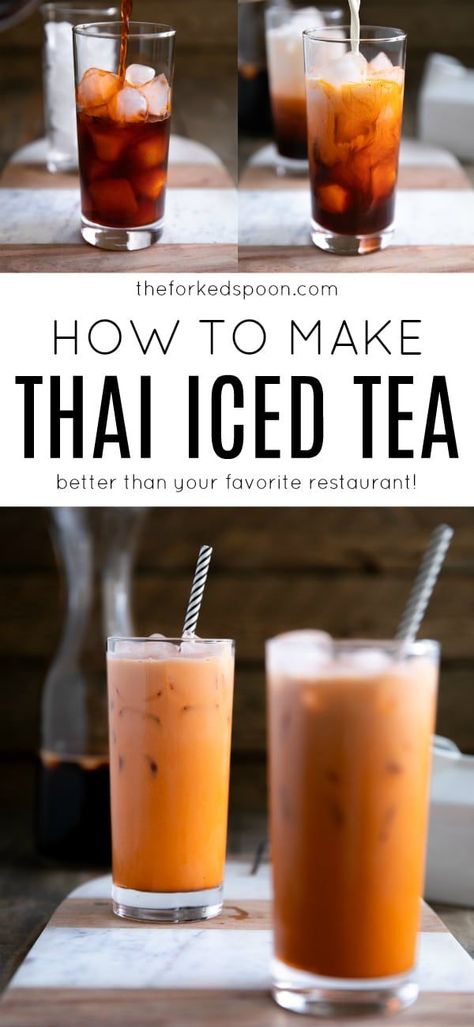 Thai Iced Tea Recipe Sweetened Condensed Milk, Thai Tea Recipe Easy, How To Make Thai Tea At Home, How To Make Thai Iced Tea, Starbucks Thai Tea, Homemade Thai Tea, Thai Tea Recipe, Tai Tea, Thai Iced Tea Recipe