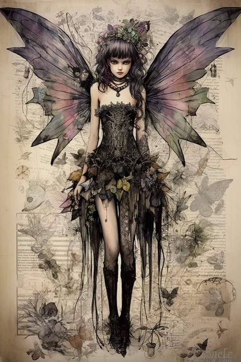 Dark Fairy Character Design, Fairy Core Art, Dark Fairy Art, Zombie Fairy, Demon Fairy, Morgan Tattoo, Fairy Man, Creepy Fairy, Dark Fairy Costume