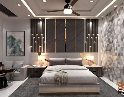 Masterbedroom Bedroom Interior, Bed Backside Wall Design, Wood Ceiling Ideas, Bed Back Wall, Porch Ceiling Ideas, Daughter Room, Bed Panel, Interior Themes, Hidden Doors