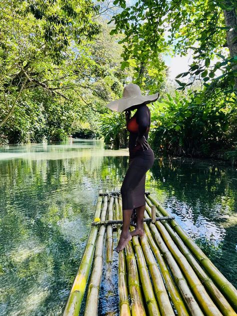 Rafting luxury black girl black woman vacation Jamaica Jamaica Rafting, Cruise Poses, White River, Black Femininity, Change Maker, Rafting, Jamaica, Birthday Ideas, The White