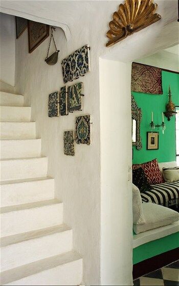 Interiors: a 19th-century Moorish villa – in Provence Moorish Interior, Moroccan Riad, Moorish Design, Moroccan Homes, Green Walls, French Interior, Green Rooms, Indian Summer, Beautiful Interiors