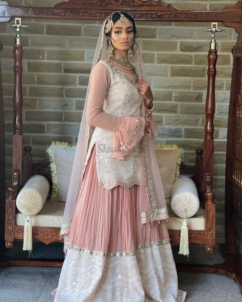 21 Muslim Brides that Rocked the Sharara-Gharara Game! | WeddingBazaar Sharara Gharara Suit Designs Latest, Sharara Suit Indian Designers, Sharara Suit Designs Latest, Sharara Designs For Wedding, Suits Design Latest, Sharara Suit Designs, Bridal Sharara, Gharara Suits, Sharara Designs