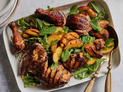 Chicken With Peaches, Salsa Mango, Kardea Brown, Detroit Pizza, Brined Chicken, Summer Appetizers, Geoffrey Zakarian, Arugula Recipes, Brine Chicken