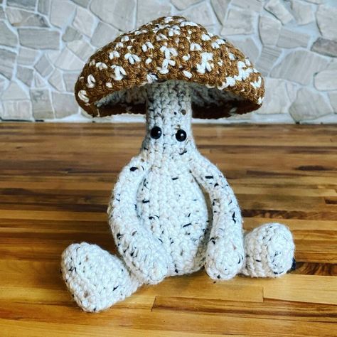 Crochet Mushroom Mushkin Free Amigurumi Pattern Crochet 2d Mushroom, Crocheted Mushrooms Free Pattern, Mushroom Tutorial, Mushroom Patterns, Mushroom Crochet Pattern, Amigurumi Mushroom, 2024 Crochet, Mushroom Crochet, Free Crochet Amigurumi