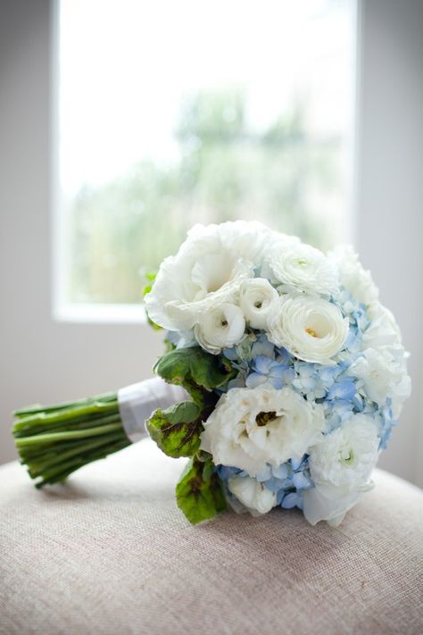 Cascading Vs Round Bouquet, Ivory And Blue Bridal Bouquet, Basic Wedding Flowers, Blue And White Mini Bouquet, White Bridal Bouquet With Blue Accents, Light Blue Wedding Bouquet Brides, White And Blue Wedding Flowers Bouquets, Small White And Blue Bouquet, Blue White Bouquet Wedding