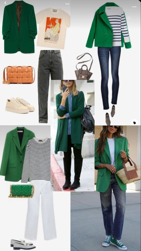 How To Wear A Green Blazer, Outfits Con Blazer Verde, Green Blazer Outfit Work, Blazer Verde Outfits Mujer, Dark Green Blazer Outfit, Look Blazer Verde, Vest Blazer Outfit, Green Blazer Outfits For Women, Sweater Verde