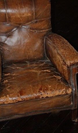 Our beloved, well-used leather 'Pondering  Chair' Old Leather Chair, Interior Design Showroom, Brown Leather Chairs, Design Showroom, Leather Club Chairs, Oscar Wilde, Take A Seat, Leather Furniture, Leather Armchair