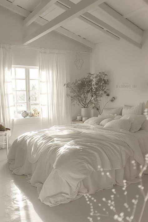 Discover timeless elegance with our collection of white bedroom ideas that combine classic charm with modern sophistication. Create a serene sanctuary with our white bedroom decor inspiration, perfect for achieving a minimalist yet cozy ambiance. Whether you prefer a clean and sleek white bedroom design or love the airy feel of white bedrooms aesthetic, we have curated a range of styles to inspire your space. Elevate your home with our selection of white bedrooms designs that showcase how this v White Bed Spread Aesthetic, Bedding Ideas White, White Love Aesthetic, Girly Adult Bedroom, Clean Minimalist Bedroom, White Aesthetic Bedroom Ideas, White Classic Bedroom, White Minimalist Bedroom, Cozy White Bedroom