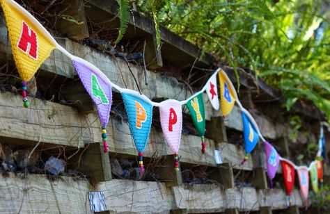 Crochet Happy Birthday Garland, Crochet Happy Birthday Banner, Crochet Garlands, Birthday Decors, Crochet Birthday, Crochet Bunting, Happy Birthday Bunting, Crochet Garland, Birthday Garland