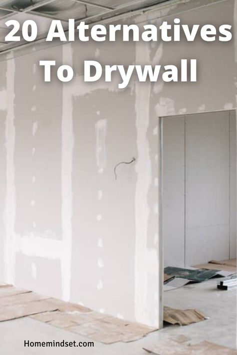 Want to know the alternatives to drywall? In this complete guide, well give you the top 20 list plus so much more. How To Put Up Walls In Basement, Basement Drywall Alternative, Non Drywall Ceiling, Paneling For Basement Walls, How To Hang Sheetrock On Walls, Building A Room In Basement, Wall Building Ideas, Finishing Basement Walls Without Drywall, How To Build A Wall In Basement