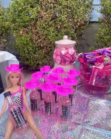 Pink Barbie 21st Birthday, Barbie 21 Birthday Party, Barbie And Ken Themed Birthday Party For Adults, Barbie College Party, Hot Pink Sleepover, Adults Barbie Party, Barbie Sleepover Ideas, Barbie 21st Birthday Party Ideas, Barbie Grown Up Party