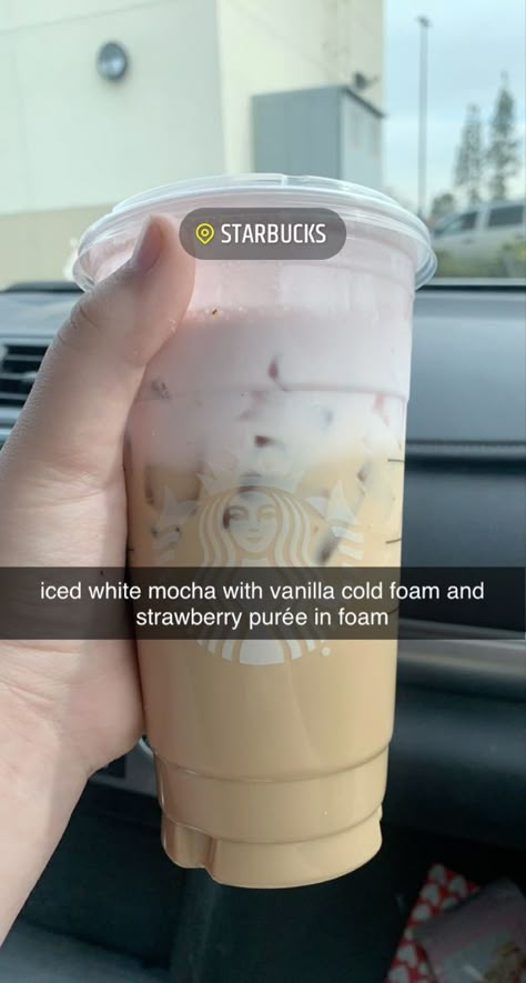 Star Bucks Drinks Recipes, Hot Drinks From Starbucks, Starbucks Cold Drinks, Coffee Starbucks Drinks, Starbies Drinks, Starbucks Drink Menu, Coffee Orders, Iced White Mocha, Starbucks Secret Menu Recipes