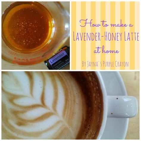 Lavender-Honey - Perfect Spring latte! Recipe for Lavender-Honey syrup made with doTerra's Lavender essential oil. Lavendar Recipe, Honey Lavender Latte, Lavender Latte Recipe, Honey Latte, Cappuccino Recipe, Lavender Latte, Caesar Pasta Salad, Caesar Pasta, Canned Blueberries