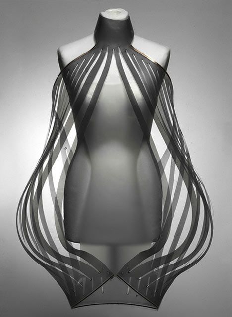 Wearable Art - interactive transparency-shifting dress with sculptural silhouette - fashion technology; 3D fashion // Studio Roosegaarde + V2 Eye Fashion Clothes, Fashion And Technology, Sculptural Fashion Wearable Art, Silhouettes Fashion, Shadow Fashion, 3d Fashion Design, 3d Printed Dress, Wearable Architecture, 3d Print Fashion