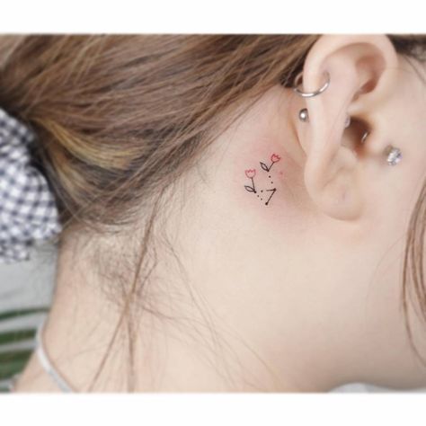 Libra Constellation Tattoo Behind Ear, Libra Tattoo Behind Ear, Libra Zodiac Tattoos, Libra Constellation Tattoo, Sister Tat, Tattoo Behind Ear, Libra Constellation, Libra Tattoo, Libra Zodiac Sign