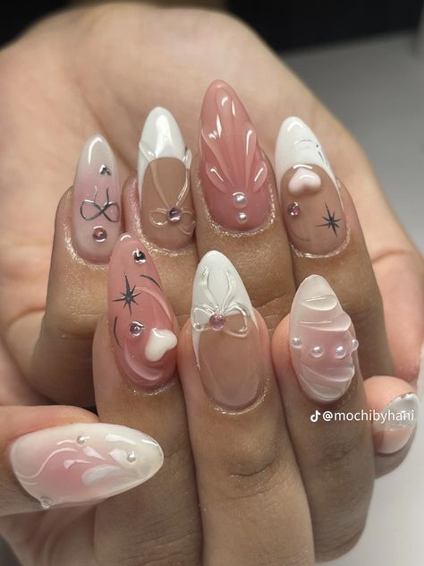 How To Have Style, Korean Nail Art, Korean Nails, Her Nails, Pretty Gel Nails, Really Cute Nails, Soft Nails, Kawaii Nails, Nagel Inspo