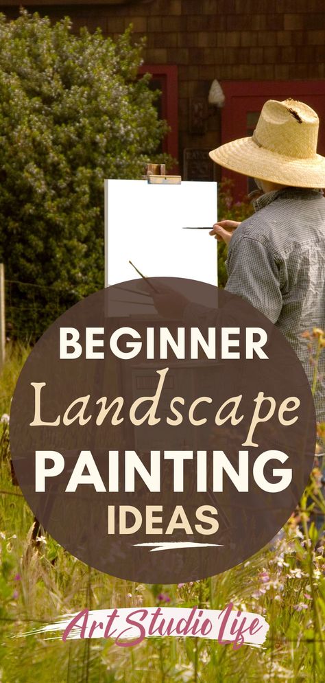 Coming up with ways to improve and find inspiration for new landscape painting ideas for beginners can be hard... I can remember one of my first outdoor painting ventures when learning to paint in Italy, it was a wondrous feeling being able to paint outside and study the landscape... but what to study when you're not in Italy is the question;) Here are several ideas to start working on your landscape paintings where you are at! First Time Painting Ideas, Photos Of Landscapes To Paint, Landscape Ideas Painting Oil On Canvas, How To Paint Acrylic Landscapes, Beginner Oil Painting Ideas Landscapes, Landscape Paintings Acrylic Step By Step, Easy Landscape Painting Acrylic For Beginners, Oil Painting Landscape Beginners, Simple Landscape Paintings For Beginners