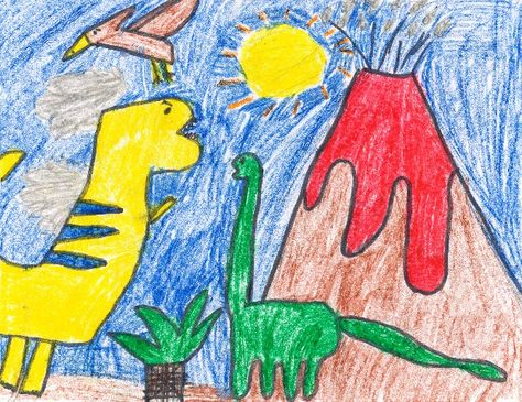 Dinosaur Crayons, Bathroom Mural, Crayon Drawings, Kids Line, Childrens Drawings, Crayon Art, Artists For Kids, Kids Artwork, Baby Art