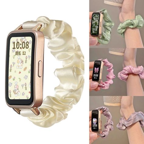 Fashion Scrunchie Elastic Wristband Strap For Huawei Band 9/8/7/6 Watch Fit 3/2 Band Hair, Party Dance, Hair Scrunchies, Club Party, Scrunchie Hairstyles, Hair Band, Jewellery And Watches, Elastic Band, Accessories Watches