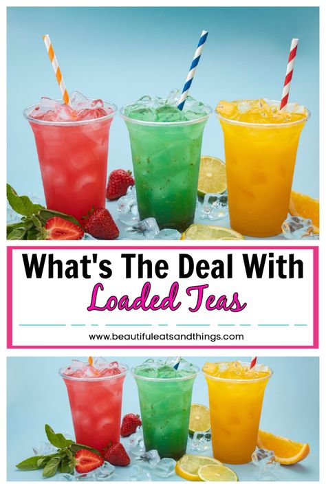 Nutrition Drinks Loaded Teas, Loaded Tea Recipes Diy, Loaded Tea Recipes, Ginger Iced Tea, Energy Tea Recipes, Tea Recipes Diy, Energy Drink Mix, Loaded Teas, Loaded Tea