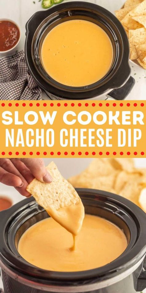 Homemade Nacho Cheese Sauce Crockpot, Homemade Queso For Nachos, Velveeta Cheese Sauce Recipe, How To Make Cheese Sauce For Nachos, Dips To Make In Crockpot, Nachos For Party, Crock Pot Nacho Cheese, Slow Cooker Nacho Cheese, Crockpot Nacho Cheese Dip