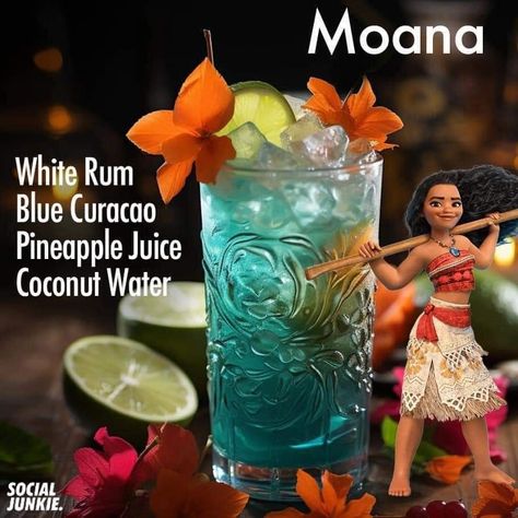 Disney Mixed Drinks, Disney Alcoholic Drinks, Creative Alcoholic Drinks, Mixed Drinks Alcohol Recipes, Disney Cocktails, Bartender Drinks Recipes, Alcoholic Punch Recipes, Disney Drinks, Fun Drinks Alcohol