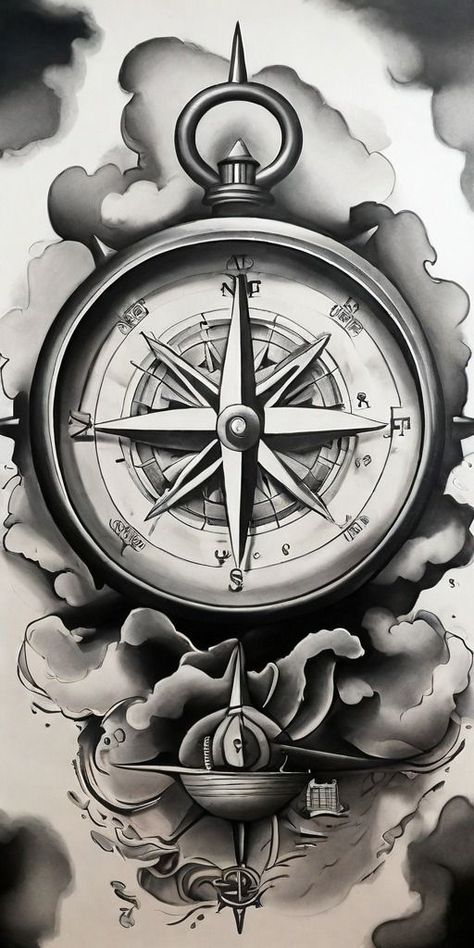 Sea Compass Tattoo, Compass Map Tattoo Design, Compass Map Tattoo, Map Tattoo Design, Compas Tattoo, Brazilian Tattoo, Nautical Compass Tattoo, Compass And Map Tattoo, Compass Tattoo Men