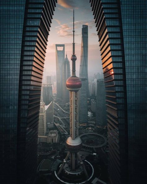 Pearl tower by trystane | photography inspiration Shanghai City, Visit China, Tall Buildings, Best Architects, Watch Wallpaper, City Wallpaper, China Travel, City Photography, Futuristic Architecture