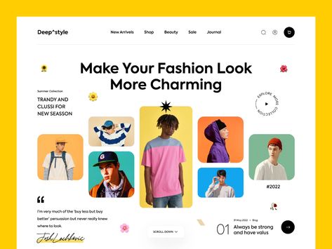 Fashion Website Design, Web Design Websites, Desain Ui, Header Design, Ui Design Website, Creative Web Design, Webpage Design, Portfolio Web Design, Website Design Layout