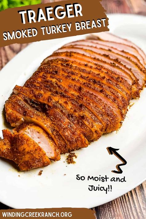 I'm not exaggerating when I say this is the best smoked turkey breast you'll ever taste. It's juicy, flavorful, and perfectly smoked! This delicious and easy-to-follow recipe will give you the perfect smoked turkey every time! Best Smoked Turkey, Traeger Smoked Turkey, Smoked Turkey Breast Recipe, Cooking Turkey Breast, Smoked Turkey Breast, Turkey Breast Recipe, Grilled Turkey, Thanksgiving Dinner Recipes, Pellet Grill Recipes