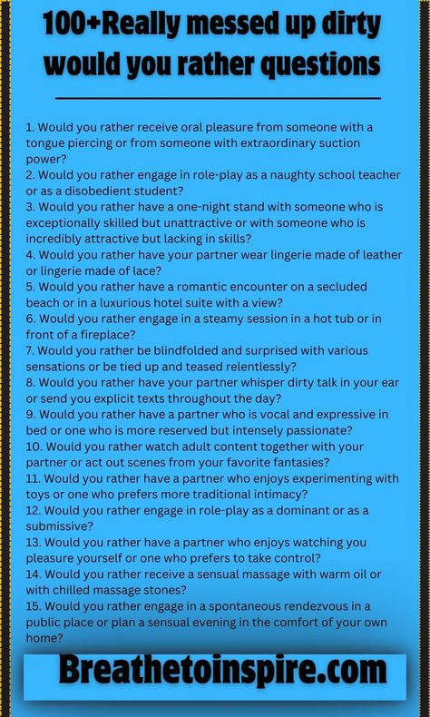 Would you rather questions for couples 22 Evil Questions To Ask, Would You Rather Questions For Adults Couples, Crazy Would You Rather Questions, Would You Rather Questions For Adults Hilarious, Would U Rather Questions Dirty, Hard Would You Rather Questions, Adult Truth Or Dare Questions Dirty, 21 Questions Game Flirty, Would You Rather Questions Dirty