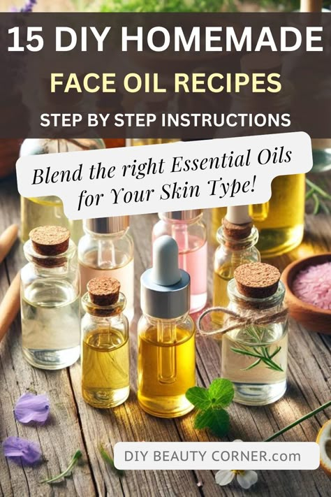 How to Make a Custom Face Oil Blend with Essential Oils Essential Oils For Skin Care Anti Aging, Diy Face Oil Anti Aging, Oils For Face Skincare, Face Oil Diy, Diy Face Serum Recipe, Diy Face Oil, Face Oil Recipe, Diy Anti Aging Serum, Homemade Bath Salts