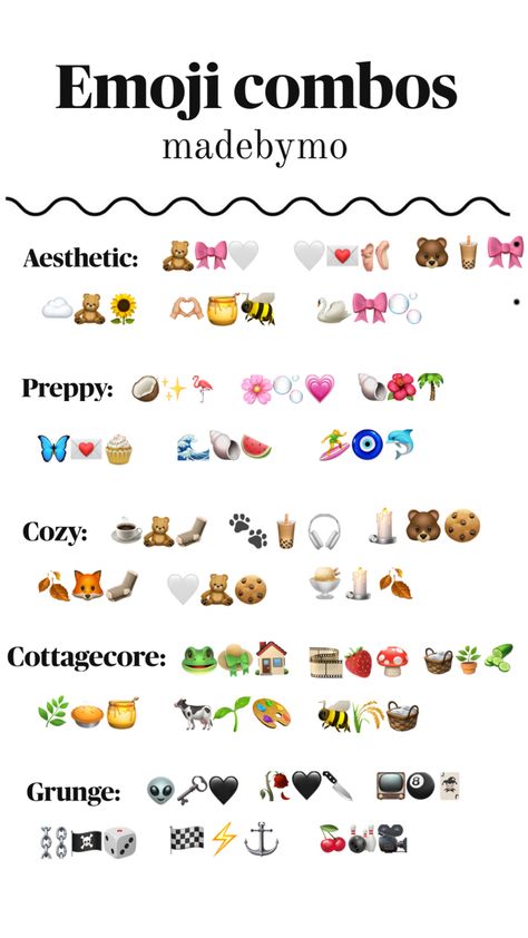 Different aesthetics for emoji combos Combo Emoji, Funny Emoji Combinations, Aesthetic Emojis, Cute Emoji Combinations, Emoji Valentines, Boo Baskets, Emoji Combos, Bios Para Instagram, Cool Emoji